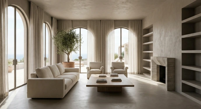 Luxury Ideal Work microcement floor in contemporary Marbella villa